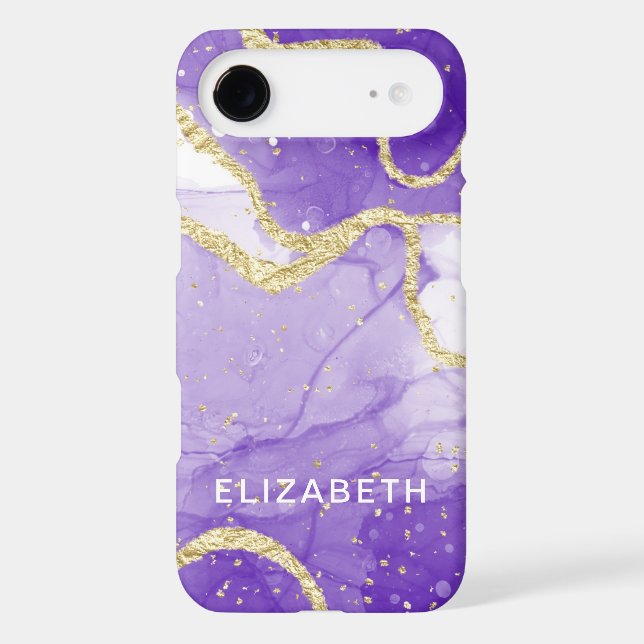 purple and gold marble glitter personalized  (Back)