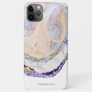 Purple And Gold Marble Monogram Case-Mate iPhone Case