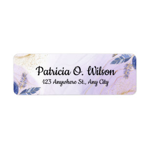 Purple and gold Minimalist Return Address Label