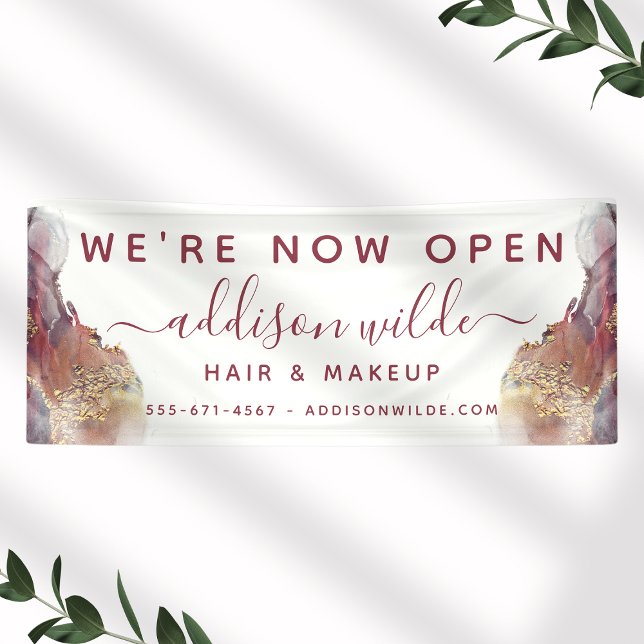 Purple And Gold Modern Art Liquid Watercolor Ink Banner (Creator Uploaded)