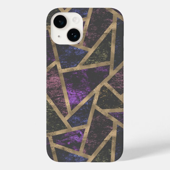 Purple and gold mosaic pattern Case-Mate iPhone case (Back)