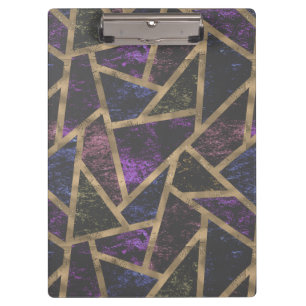 Purple and gold mosaic pattern clipboard