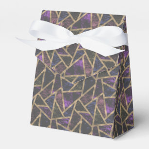 Purple and gold mosaic pattern favour box