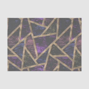 Purple and gold mosaic pattern tissue paper