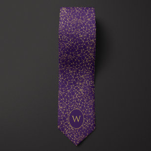 Purple and Gold Neurons Tie
