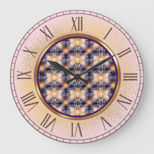 Purple and Gold Patterns of Light Wall Clock