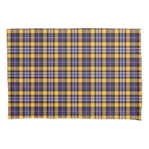 Purple and Gold Plaid Pattern Pillowcase