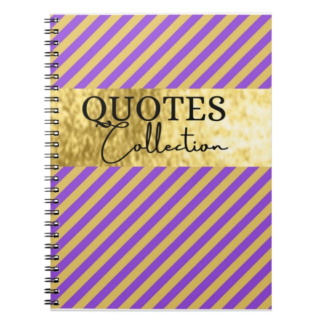 purple and gold quotes collection  notebook (Front)