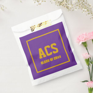Purple and Gold School Colours and Letters Favour Bag