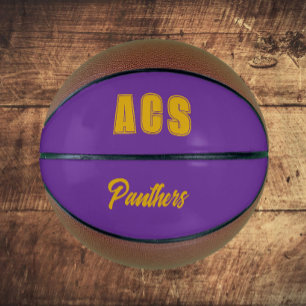 Purple and Gold School Colours Team Basketball