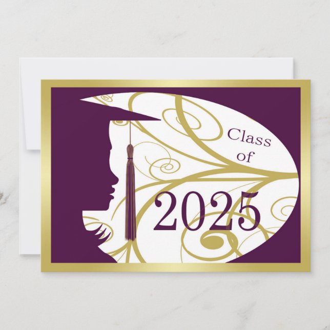 Purple and Gold Silhouette 2025 Card (Front)