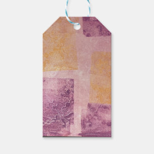 Purple and Gold Square Design Gift Tags