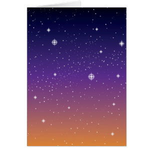 Purple and Gold Starry Sunset Sky