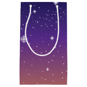 Purple and Gold Starry Sunset Sky Small Gift Bag