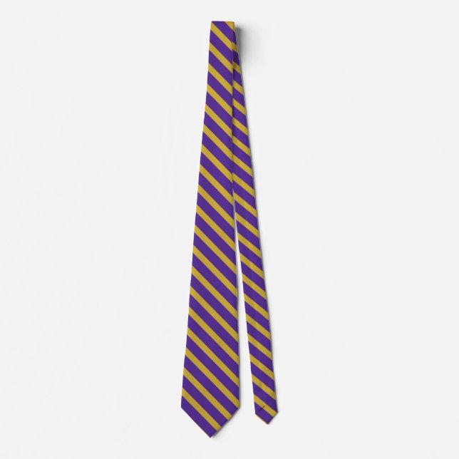 Purple And Gold Striped Tie (Front)