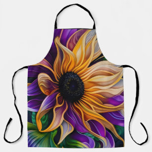 Purple and Gold Sunflower  Apron