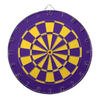 Purple and Gold Team Colours Dartboard and Darts