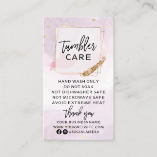 Purple and Gold Tumbler Care Business Card