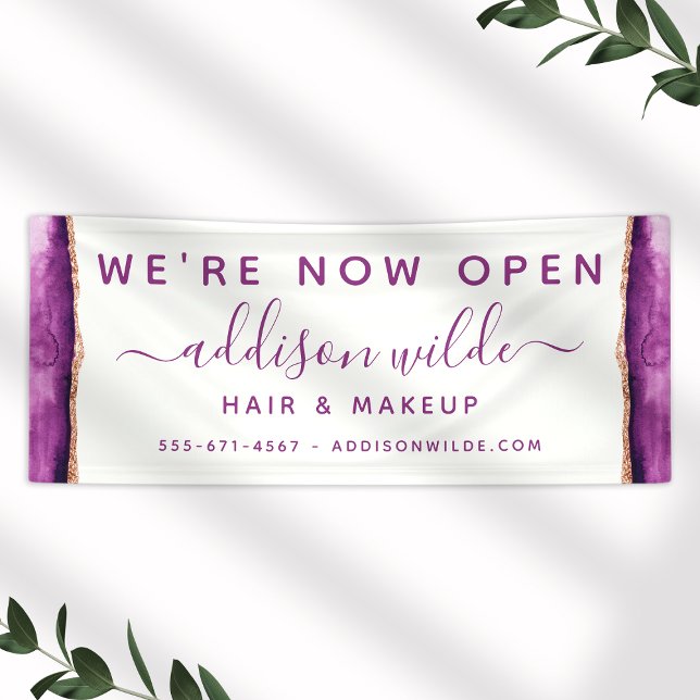 Purple And Gold Watercolor Business Banner (Creator Uploaded)