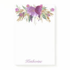 Purple and Gold Watercolor Flowers