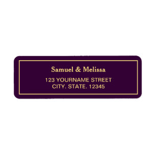 Purple and Gold Wedding Return Address Label