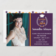 Purple and Gold/Yellow Graduation Party Invite