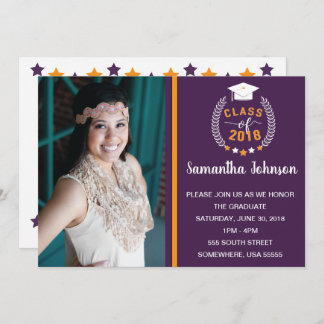 Purple and Gold/Yellow Graduation Party Invite