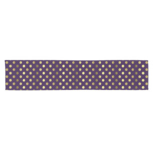 Purple and Golden Polka Dot Table Runner