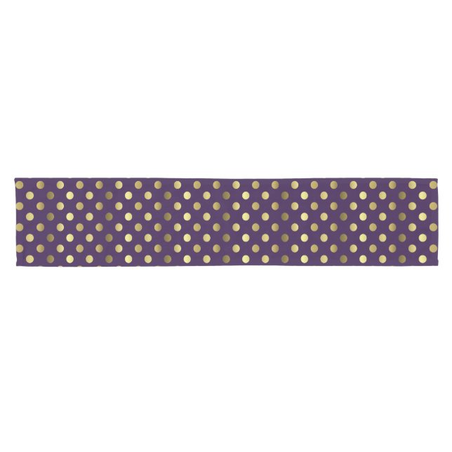 Purple and Golden Polka Dot Table Runner (Horizontal)