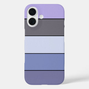 Purple And Gray Color Stripes On Watercolor Paper iPhone 16 Case