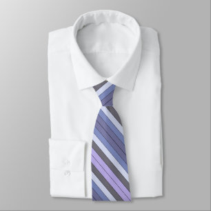 Purple And Gray Color Stripes On Watercolor Paper Tie