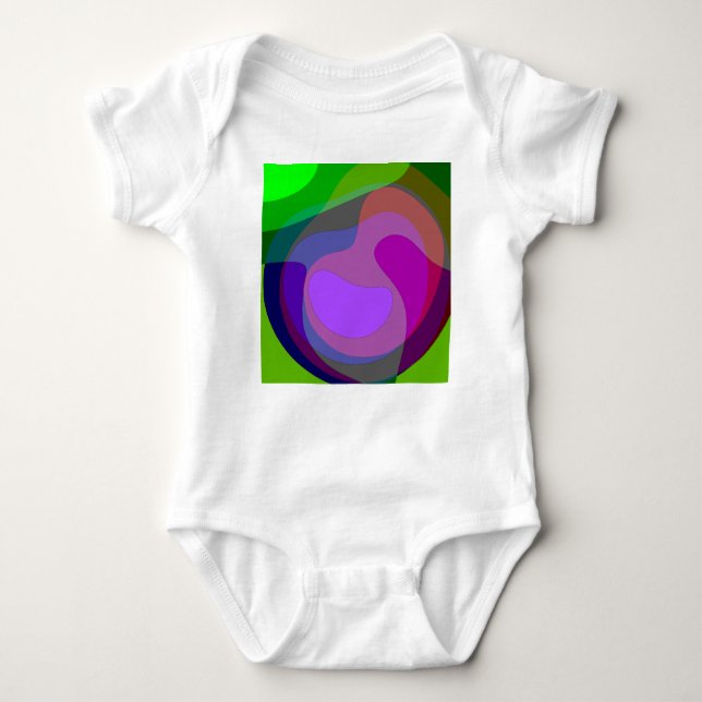 Purple And Green 403 Baby Bodysuit (Front)