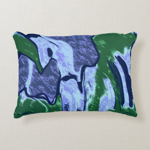 Purple and Green Abstract Decorative Cushion