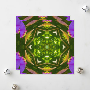 PURPLE AND GREEN ABSTRACT DRAWING. SAMER BRASIL. 4 HOLIDAY CARD