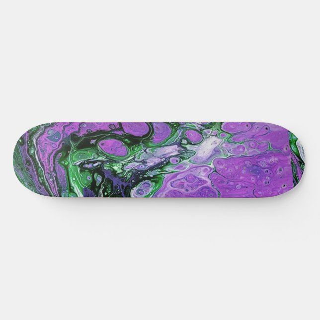 Purple and green abstract  skateboard (Horz)