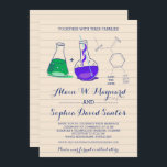 Purple and Green Chemistry Wedding Invitations<br><div class="desc">Give your guests the heads up that your wedding isn't going to be your typical wedding!  These chemistry themed invitations are great for the geeky or nerdy couple who want to infuse a little personality into their wedding.  Invites are customisable and available in different colours schemes.</div>