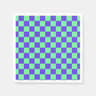 Purple and Green Chequerboard Pattern Napkin