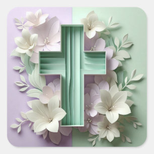 Purple and Green Cross Sticker Ai design