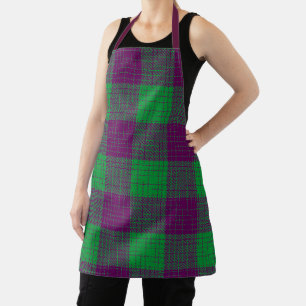 Purple and Green Crosshatch Chequered Pattern Apron