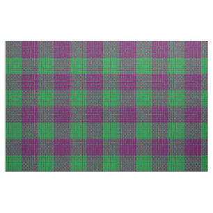 Purple and Green Crosshatch Chequered Pattern Fabric