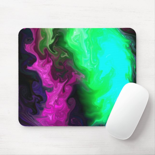 Purple and Green Design Mouse Pad (With Mouse)