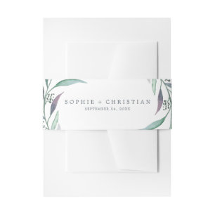 Purple and Green Eucalyptus Invitation Belly Band