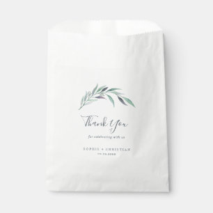 Purple and Green Eucalyptus Thank You Wedding Favour Bag