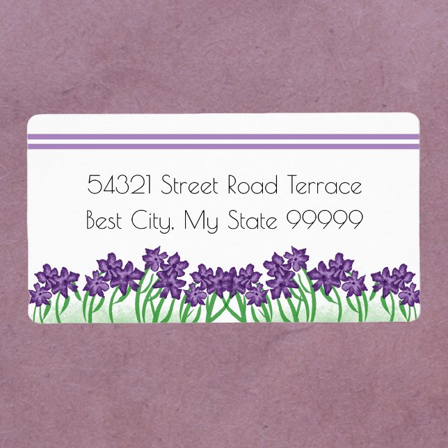 Purple and Green Floral Greenery Return Address (Creator Uploaded)