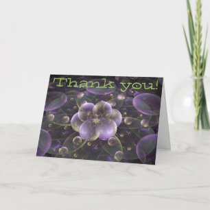 Purple and Green Fractal Art thank you card