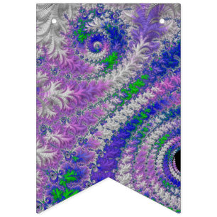 Purple and Green Fractal Bunting