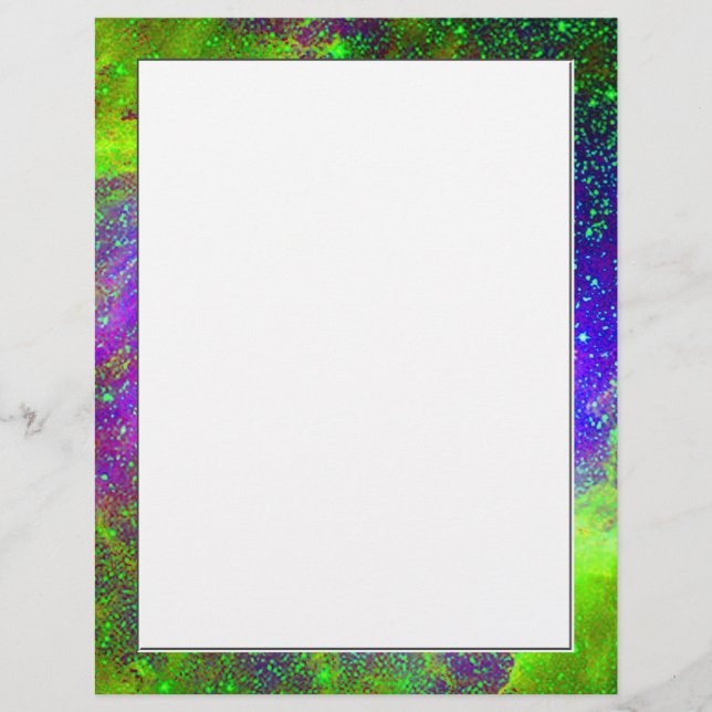 purple and green Galaxy Nebula space image. (Front)
