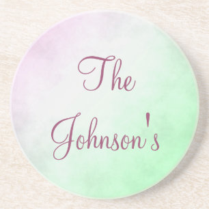 Purple and Green Gradient Personalise Coaster