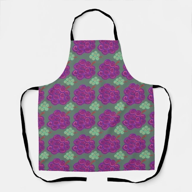 Purple and Green Grapes Apron (Front)