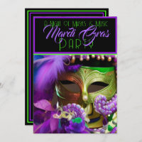 Purple And Green Mardi Gras Mask